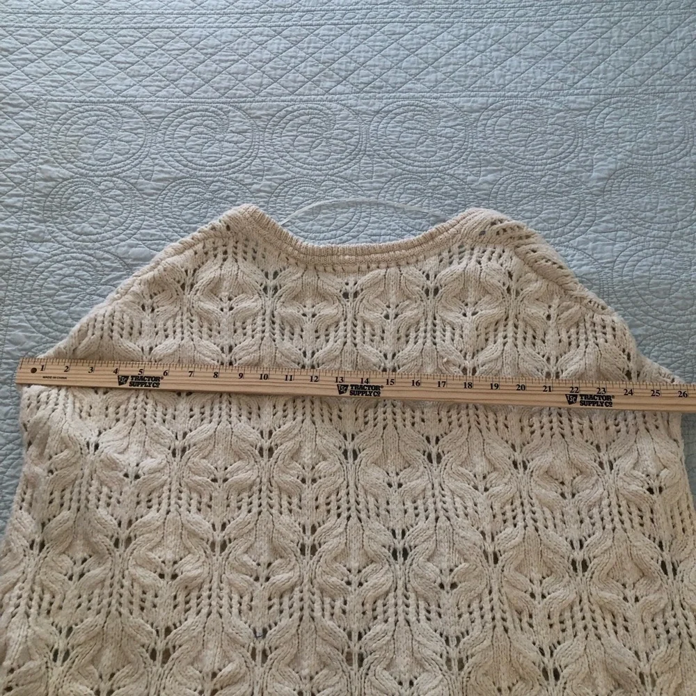 Free People Lili ivory sleeveless cardigan sweater vest cape. Medium - Picture 9 of 12